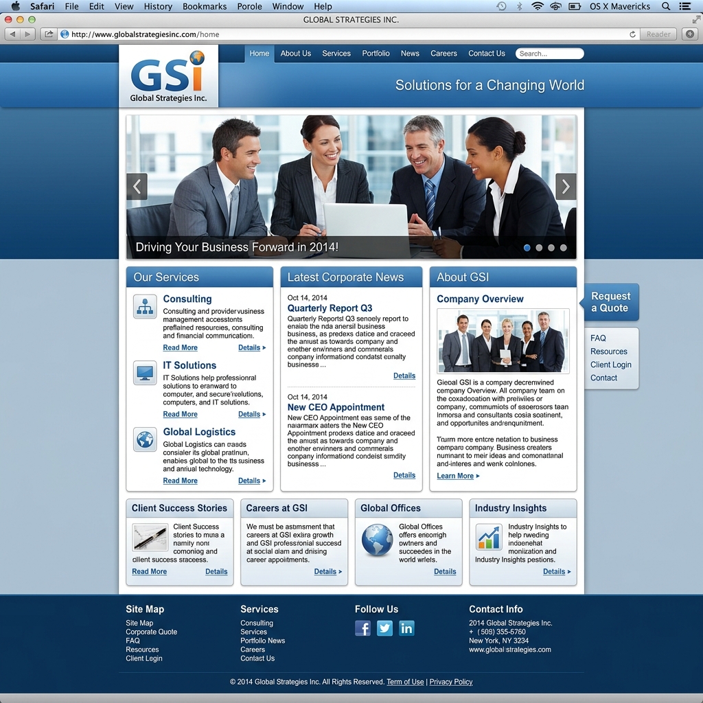 Old website legacy layout
